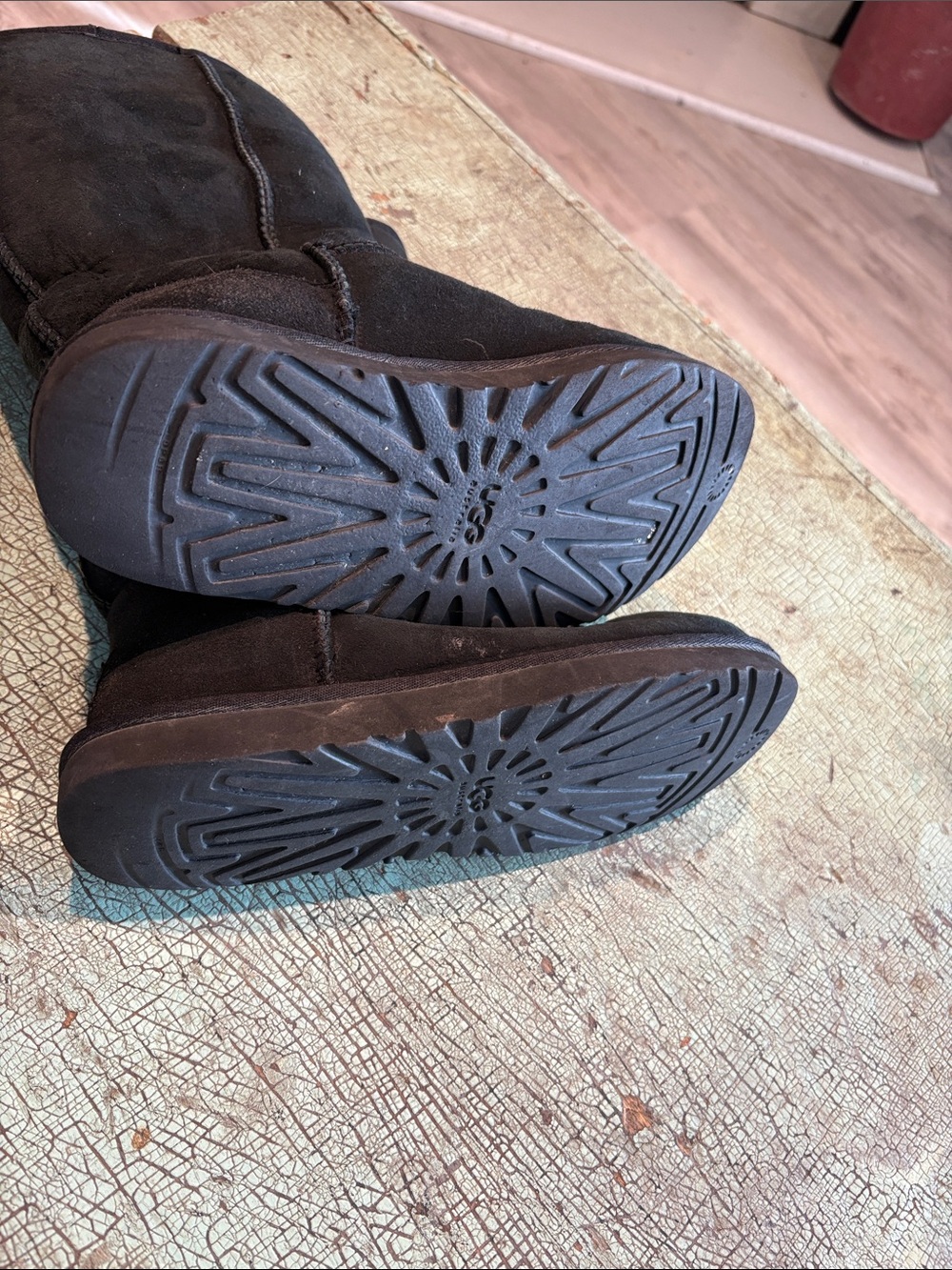 UGG Australia Classic Tall Black Sheepskin Boots Women’s Size 7 - Picture 6 of 6